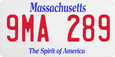 MA license plate 9MA289
