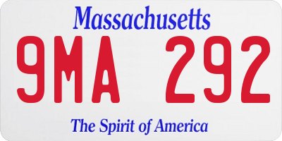 MA license plate 9MA292