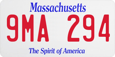 MA license plate 9MA294