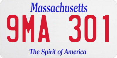 MA license plate 9MA301