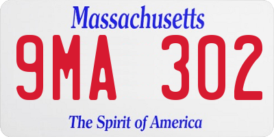 MA license plate 9MA302