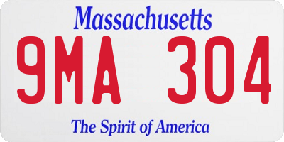 MA license plate 9MA304
