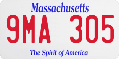 MA license plate 9MA305