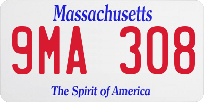 MA license plate 9MA308