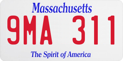 MA license plate 9MA311