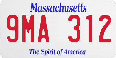 MA license plate 9MA312