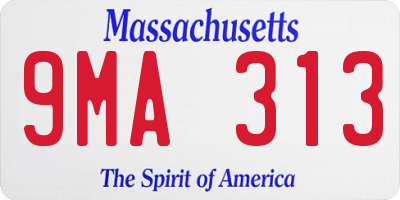 MA license plate 9MA313