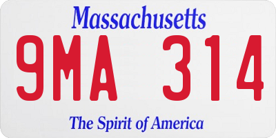 MA license plate 9MA314