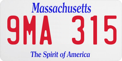 MA license plate 9MA315