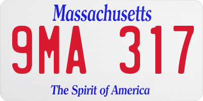 MA license plate 9MA317