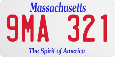MA license plate 9MA321
