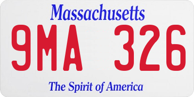 MA license plate 9MA326