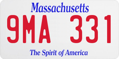 MA license plate 9MA331
