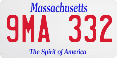 MA license plate 9MA332