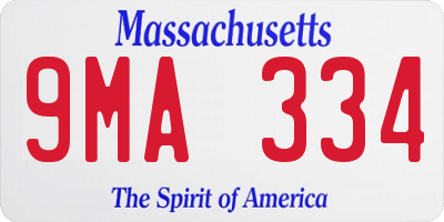 MA license plate 9MA334