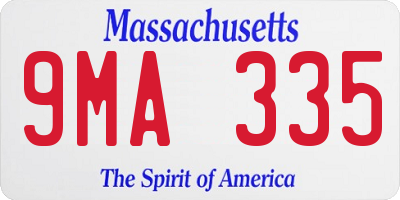 MA license plate 9MA335