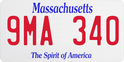 MA license plate 9MA340