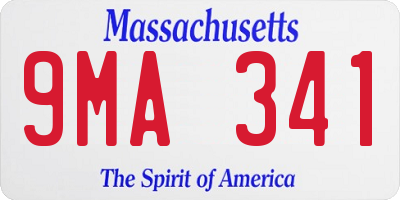MA license plate 9MA341