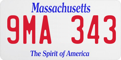 MA license plate 9MA343