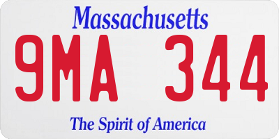 MA license plate 9MA344