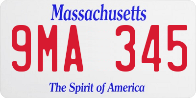 MA license plate 9MA345