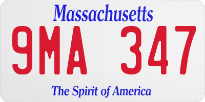 MA license plate 9MA347