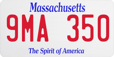 MA license plate 9MA350