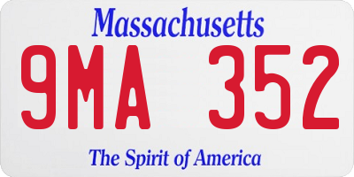 MA license plate 9MA352