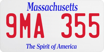 MA license plate 9MA355