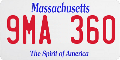 MA license plate 9MA360