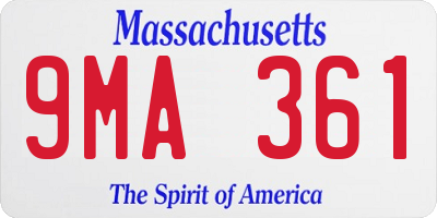 MA license plate 9MA361