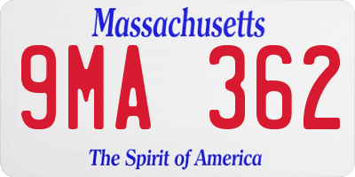 MA license plate 9MA362