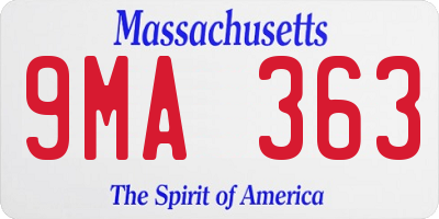 MA license plate 9MA363