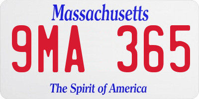 MA license plate 9MA365