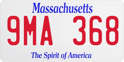 MA license plate 9MA368