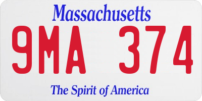 MA license plate 9MA374