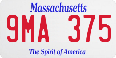 MA license plate 9MA375