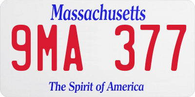 MA license plate 9MA377