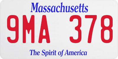 MA license plate 9MA378