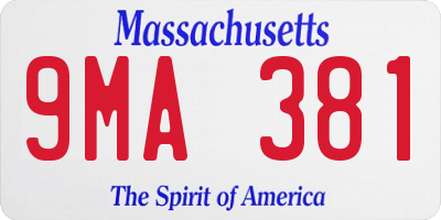MA license plate 9MA381