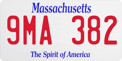 MA license plate 9MA382