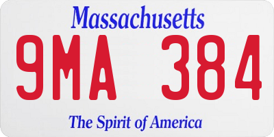 MA license plate 9MA384