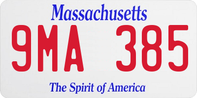 MA license plate 9MA385