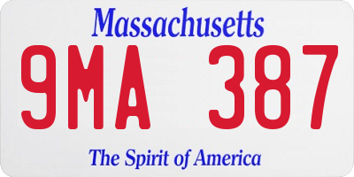 MA license plate 9MA387