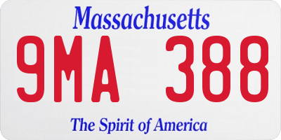 MA license plate 9MA388