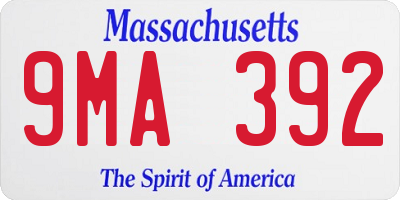 MA license plate 9MA392