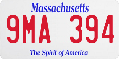 MA license plate 9MA394