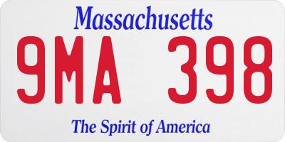 MA license plate 9MA398