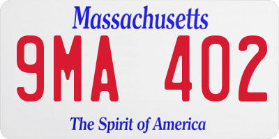 MA license plate 9MA402