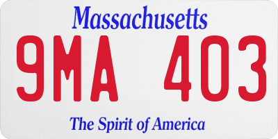 MA license plate 9MA403